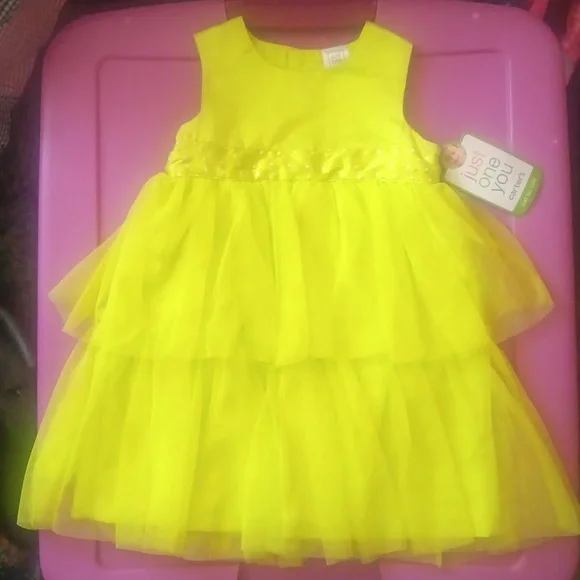 Carter's | Dresses | Bright Yellowgreen Party Dress | Poshmark